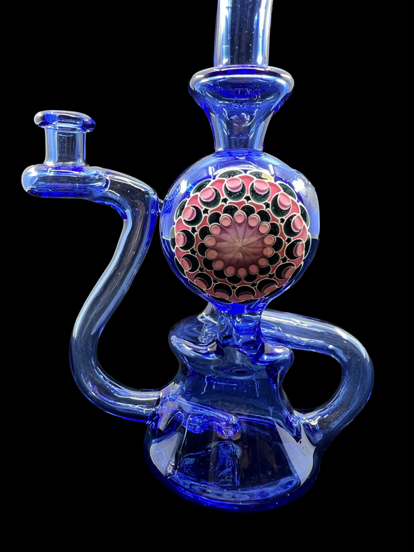 Olour Glass Dotted Recycler (Blue)
