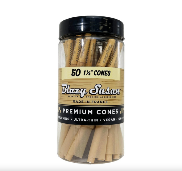 Blazy Susan Unbleached Pre Rolled Cones 50 Pack (Assorted Sizes)
