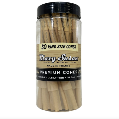 Blazy Susan Unbleached Pre Rolled Cones 50 Pack (Assorted Sizes)