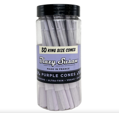 Blazy Susan Purple Pre Rolled Cones 50 Pack (Assorted Sizes)