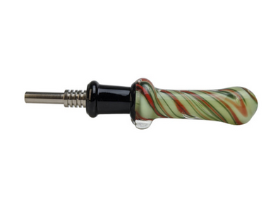 3.5" Slyme Multi Color Spiral Linework Nectar Pipe - with 10M Titanium Tip