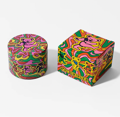 Blazy Susan X Grateful Dead 63mm 4-piece grinder featuring iconic Grateful Dead artwork.