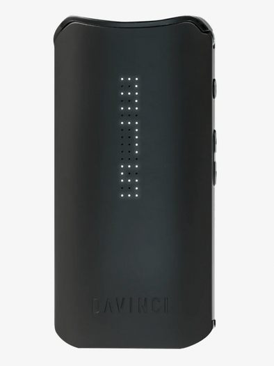 DaVinci IQC Dry Herb Vaporizer in black – sleek, compact design with precision temperature control and a rechargeable battery.