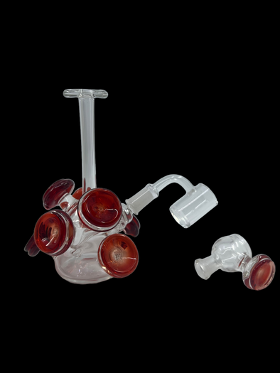 Lion Glass Handcrafted Floating Disc Jammer Water Pipe with precision craftsmanship and high-quality borosilicate glass for smooth filtration.