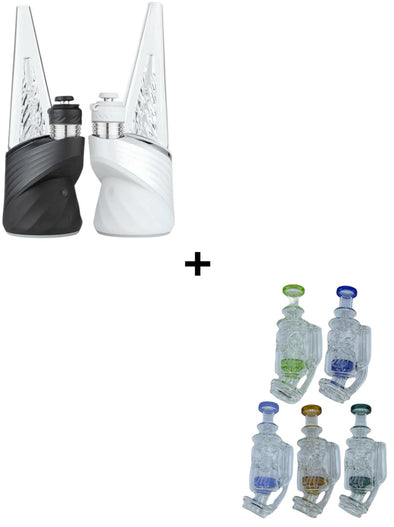 Puffco Peak Pro 3DXL with Showerhead Recycler Attachment – Advanced Filtration, Smooth Vapor, and Borosilicate Glass for Optimal Dabbing Experience