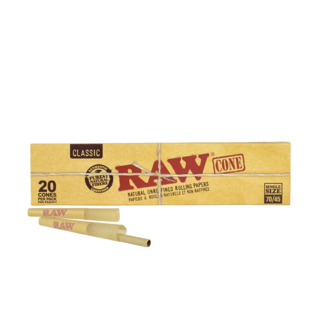 Box Of 20 RAW Pre Rolled Cones - Single Size 70/45 With Folding Funnel Filler - View #6