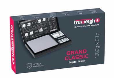 Truweigh Grand Classic Digital Scale (1000g x 0.1g) | High-Precision Digital Weighing Scale for Herbs, Coffee & Jewelry