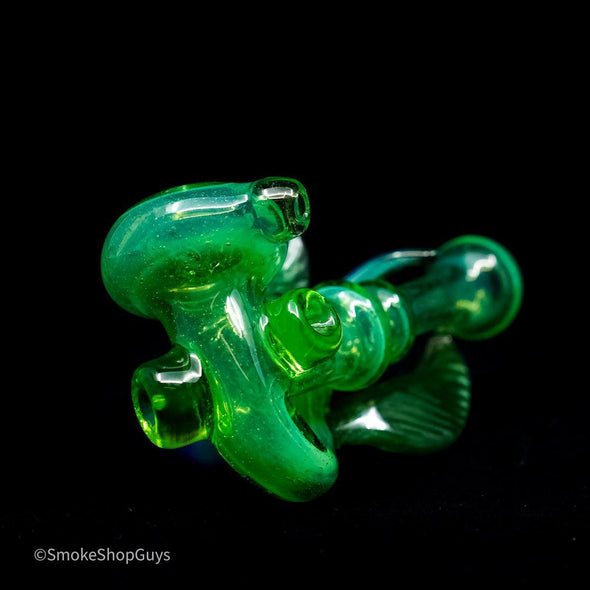 Burtoni Glass Green Bluebell Sherlock Pipe - SSG