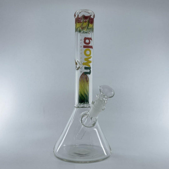 Blown Glass 10" Island Hopper Beaker With Perc (Rasta) - SSG