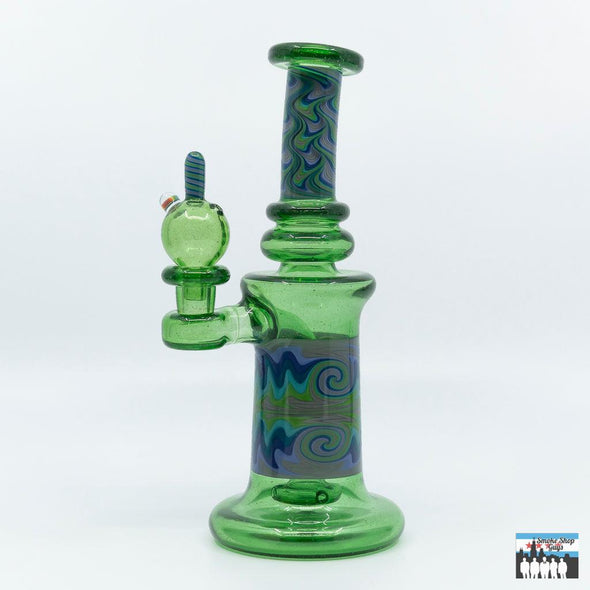 Bhomb Bhomb Glass Worked Banger Hanger W/ Cap (Green Stardust/Gray) - SSG