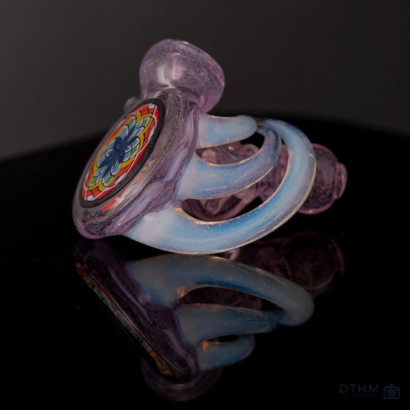 Freeek Glass Dry Pipe (Rose Quartz Crushed Opal W/ Glopal Horns) - SSG