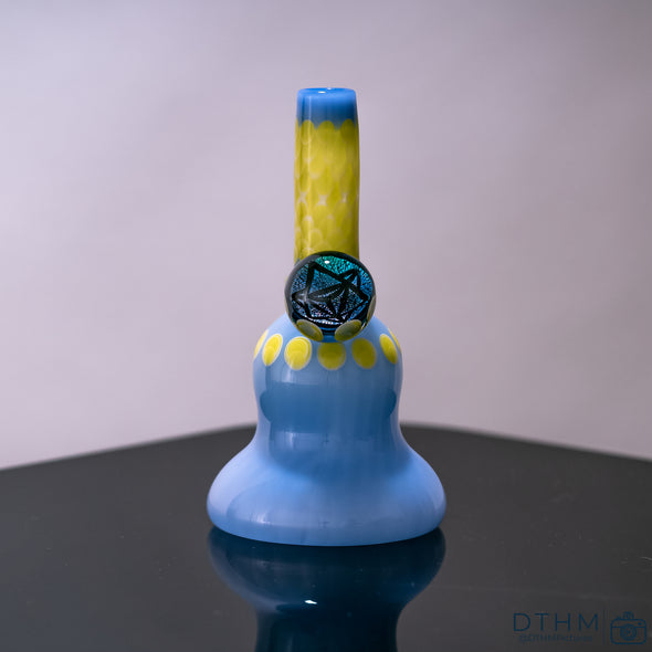 Natrix Glass Dual Color Dotstack Banger Hanger (Pastel Blue/Yellow)
