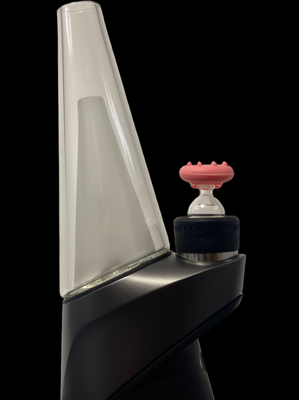 Space Walk Glass Puffco Peak PRO Joystick Cap (Clear W/ Color Grip)