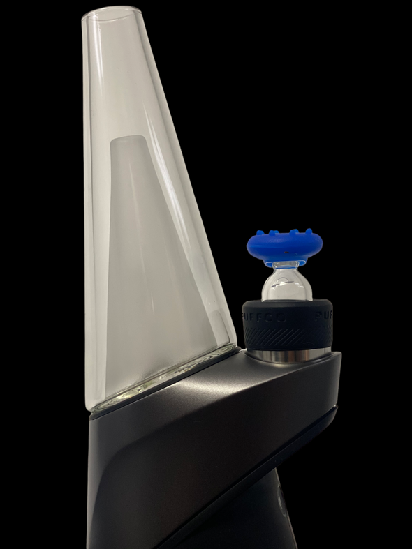 Space Walk Glass Puffco Peak PRO Joystick Cap (Clear W/ Color Grip)