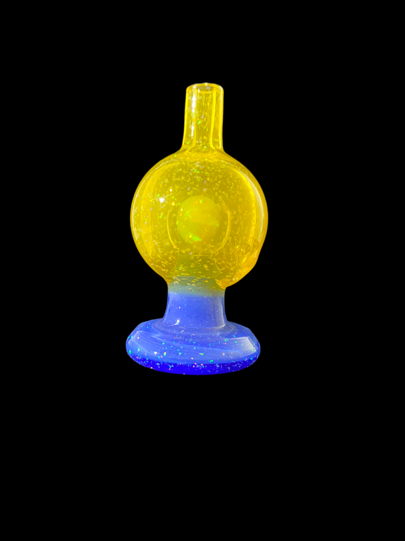 Soup Glass Full Color W/ Crushed Opal & Encased Opal Bubble Cap (Assorted Colors)