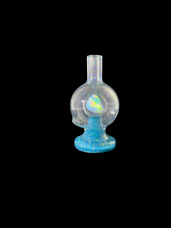 Soup Glass Full Color W/ Crushed Opal & Encased Opal Bubble Cap (Assorted Colors)