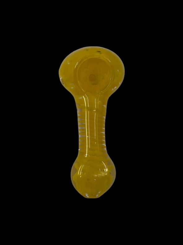 Frit Spiral Flat Mouth 3.5" Hand Pipe (Assorted Colors)