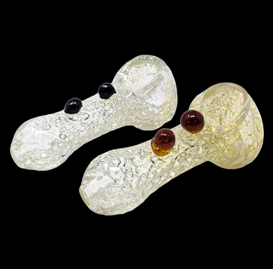 Frit & Silver Fumed 3" Hand Pipe (Assorted Colors)