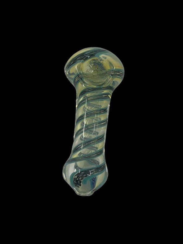 Silver Fumed Linework 3" Hand Pipe (Assorted Colors)