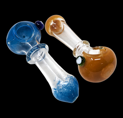 Clear Body Frit End 4" Hand Pipe (Assorted Colors)