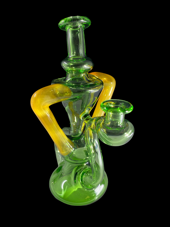 Matt D Glass Full Color Floater Recycler (Emerald Green/Woodgrain Satin)