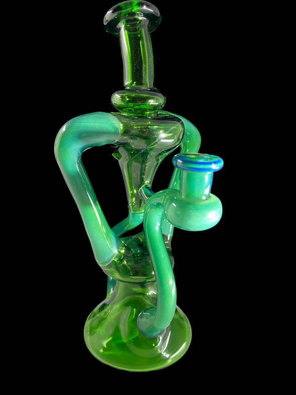 Matt D Glass Full Color Floater Recycler (Green/Solid Green)