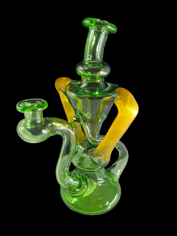 Matt D Glass Full Color Floater Recycler (Emerald Green/Woodgrain Satin)