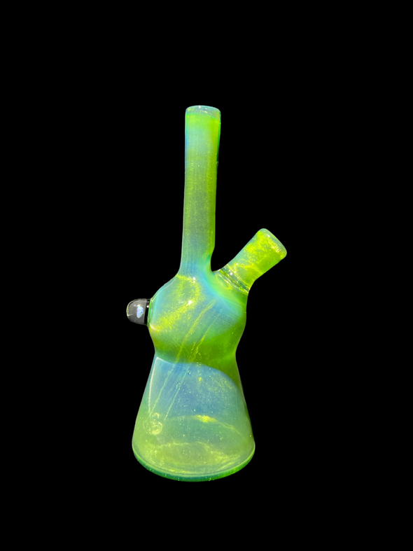 AJ Surf City Glass Lil’ Ripper Green Energy Dab Rig – Unique satin-finish glass rig designed for smooth and flavorful hits.