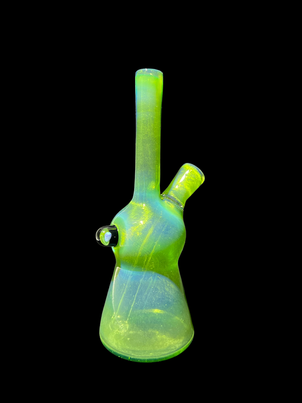 AJ Surf City Glass Lil’ Ripper – Green Energy Satin Design, stylish and functional glass rig for enthusiasts seeking smooth performance.