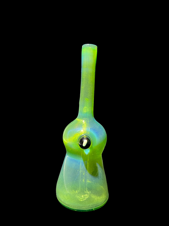 AJ Surf City Glass Lil’ Ripper – Handcrafted green satin glass rig, portable and durable for high-performance smoking sessions.