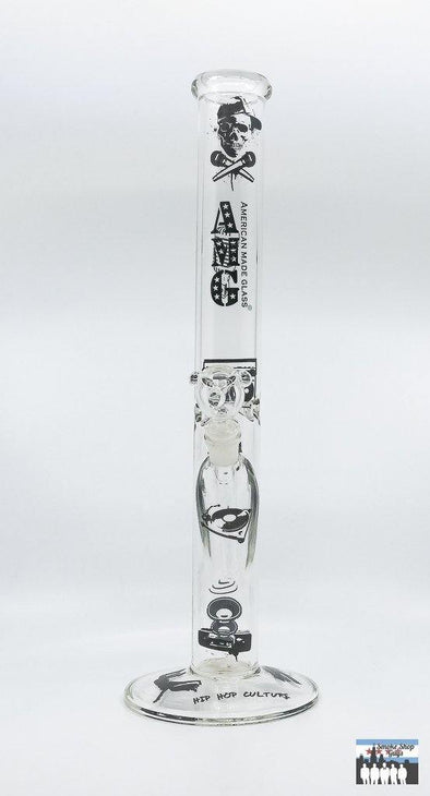 AMG 18-Inch Straight Tube Bong – Hip Hop Culture Graphic: Hip Hop-Inspired Design, Bold Street-Style Graphics, Large Straight Tube Build, Ideal for Smooth Full-Bodied Hits, High-Quality Glass, Durable Borosilicate Construction, Long-Lasting Performance, 18 Inches in Height, Allows for Superior Smoke Cooling, Smooth Sessions, Versatile Use, Includes a 14mm Female Joint, Accessory Compatibility.