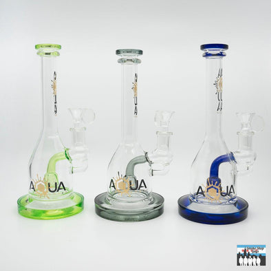 Aqua Glass Works Mini Cone Rig with Shower Drum Perc: Portable Elegance, Efficient Perc System, Fixed Shower Drum Perc, Superior Filtration, Compact and Portable, Mini Cone Design, Durable Construction, High-Quality Borosilicate Glass, Long-Lasting Performance, Smooth Experience, Consistent and Clean Hits.