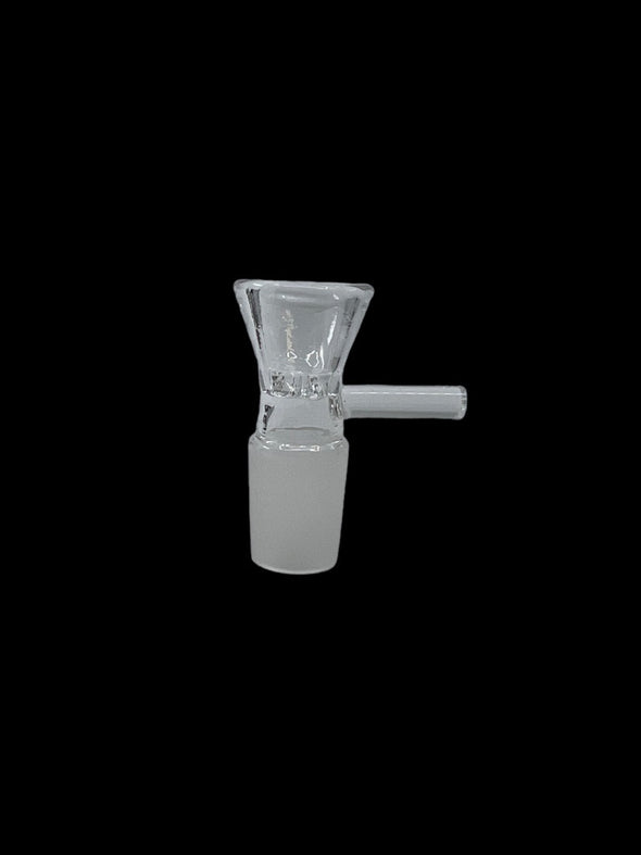Black Sheep Glass Bong Slide – 14mm male joint funnel bowl with a built-in slit screen for debris-free, smoother smoking. Made from durable heat-resistant glass.

