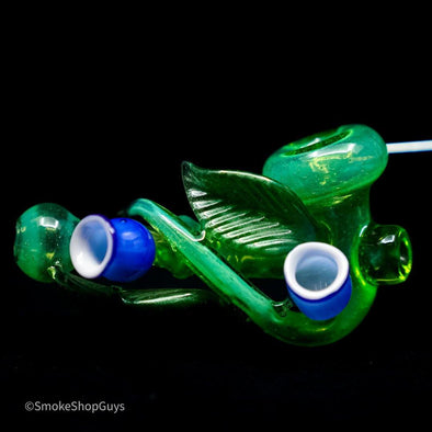 Burtoni Glass Green Bluebell Sherlock Pipe - SSG