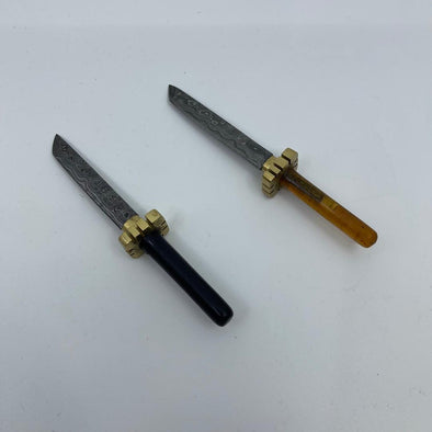 Damascus HK Dabbers Big Guard: Premium Dab Tool, Precision Dabbing, Damascus Steel Construction, Ergonomic Design, Concentrate Enthusiasts