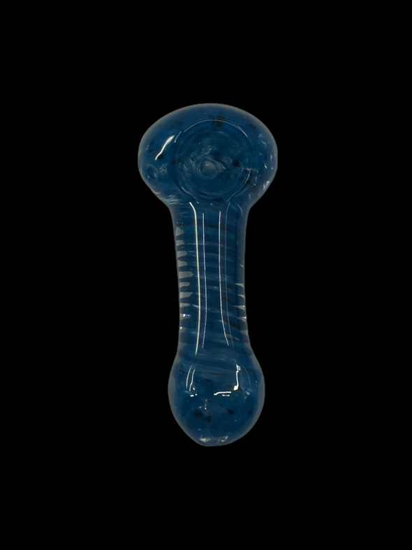 Frit Spiral Flat Mouth 3.5" Hand Pipe (Assorted Colors)