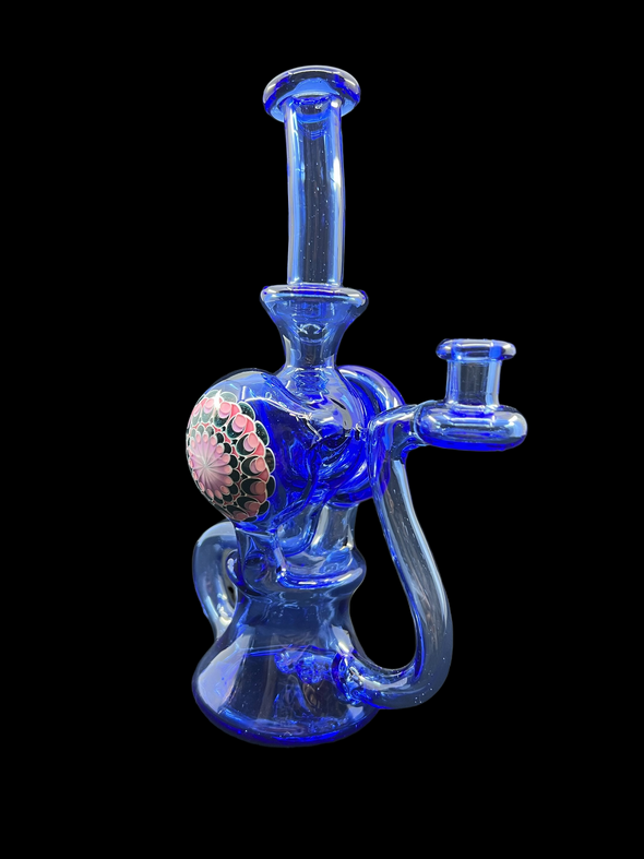 Olour Glass Dotted Recycler (Blue)