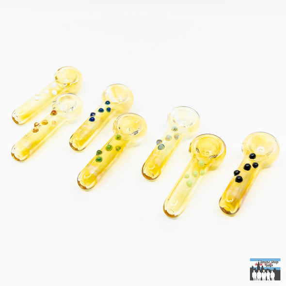 Sea Of Glass Fumed Spoon W/ Accented Dots