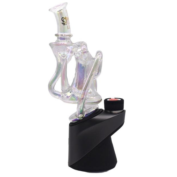 Smoq Glass Iridescent Recycler Top With Horns