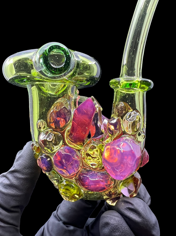 Northern Waters Glass Green With Pink Crystals Sherlock