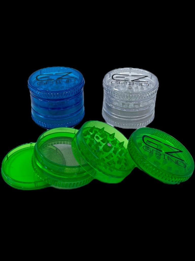 Ez Grind Clear Acrylic 4 Piece Grinders (Assorted Colors) - SSG - $4.49