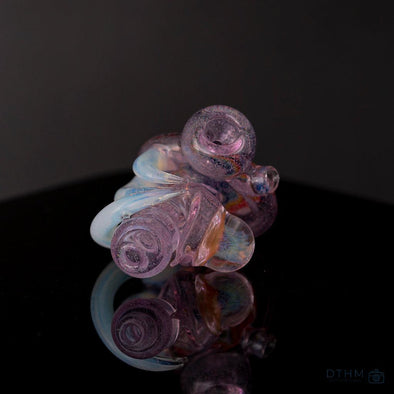 Freeek Glass Rose Quartz Dry Pipe: Crushed Opal, Decorative Horns, Handcrafted, Elegant Design, Smooth Airflow