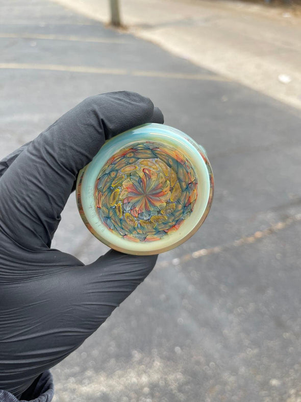 Full Murrine Glass Beaker: Jeff Heath, Artistic Water Pipe, Intricate Murrine Patterns, Borosilicate Glass, Smooth Smoking