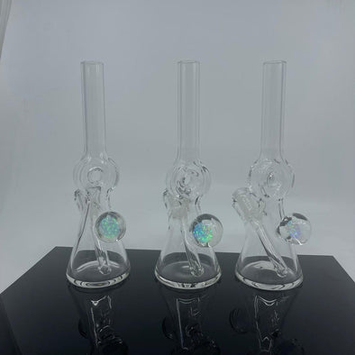 Gemini Art Glass Clear Doughnut Tube: Minimalist Design, Smooth Smoking, Borosilicate Glass, Enhanced Airflow, Clear Glass Rig