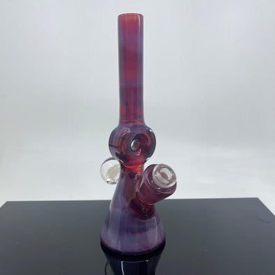 Gemini Art Glass Phoenix Doughnut Tube: Full Color Glass Rig, 10mm Joint, Phoenix Design, UV Reactive, Borosilicate Glass