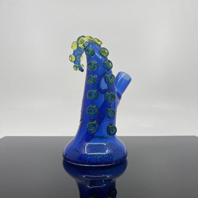 Gnarley Harley Blue Dichro Tentacle Jammer: UV Glass Rig, 14mm Joint, Dichroic Accents, Tentacle Design, Borosilicate Glass
