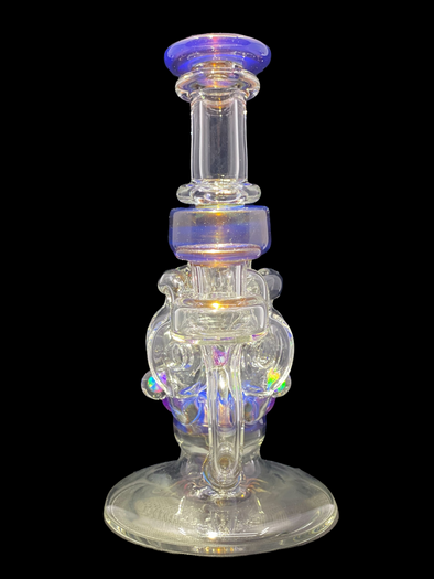 Sleeps Glass Cycler Quad Uptake Recycler: Bronze Pearl & Neo Opal Dab Rig, Smooth Hits, Enhanced Airflow, Premium Glass