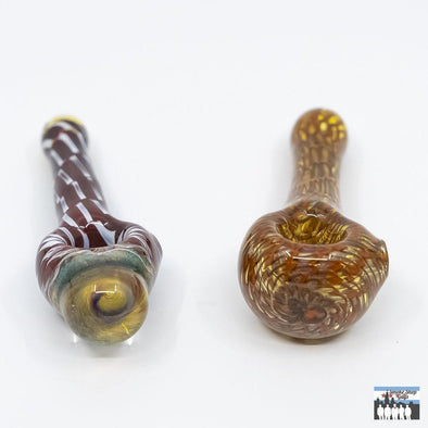 Sugar Mattys Coil Spoons – Handcrafted Glass Pipes with Complex Patterns: Artistic Craftsmanship, Intricate Coil Patterns, Vibrant Colors, High-Quality Glass, Heat-Resistant, Durable, Comfortable Size, Ease of Use, Portability, Assorted Colors, Multiple Color Combinations, Suit Any Style, Smooth Smoking, Engineered for Consistent Satisfying Experience.