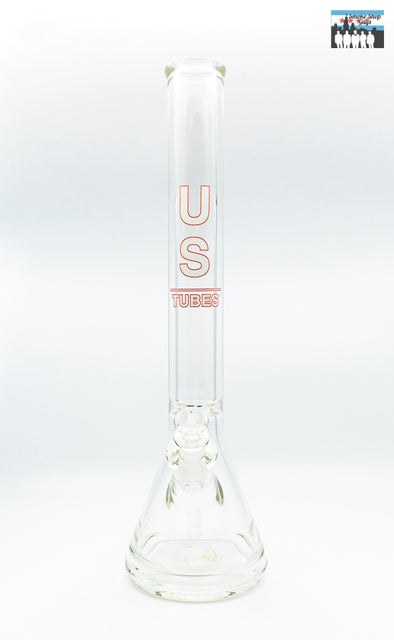 US Tubes Pink 18'' Beaker – Stylish Glass Pipe with Ice Catcher: Vibrant Pink Finish, Unique, Eye-Catching Design, Ice Catch Feature, Cools Smoke, Smoother Draw, 18-Inch Height, Excellent Capacity, Functionality, High-Quality Glass, Thick Construction, Ensures Longevity, Wide Compatibility, Fits 18mm Joints, Versatile Use.